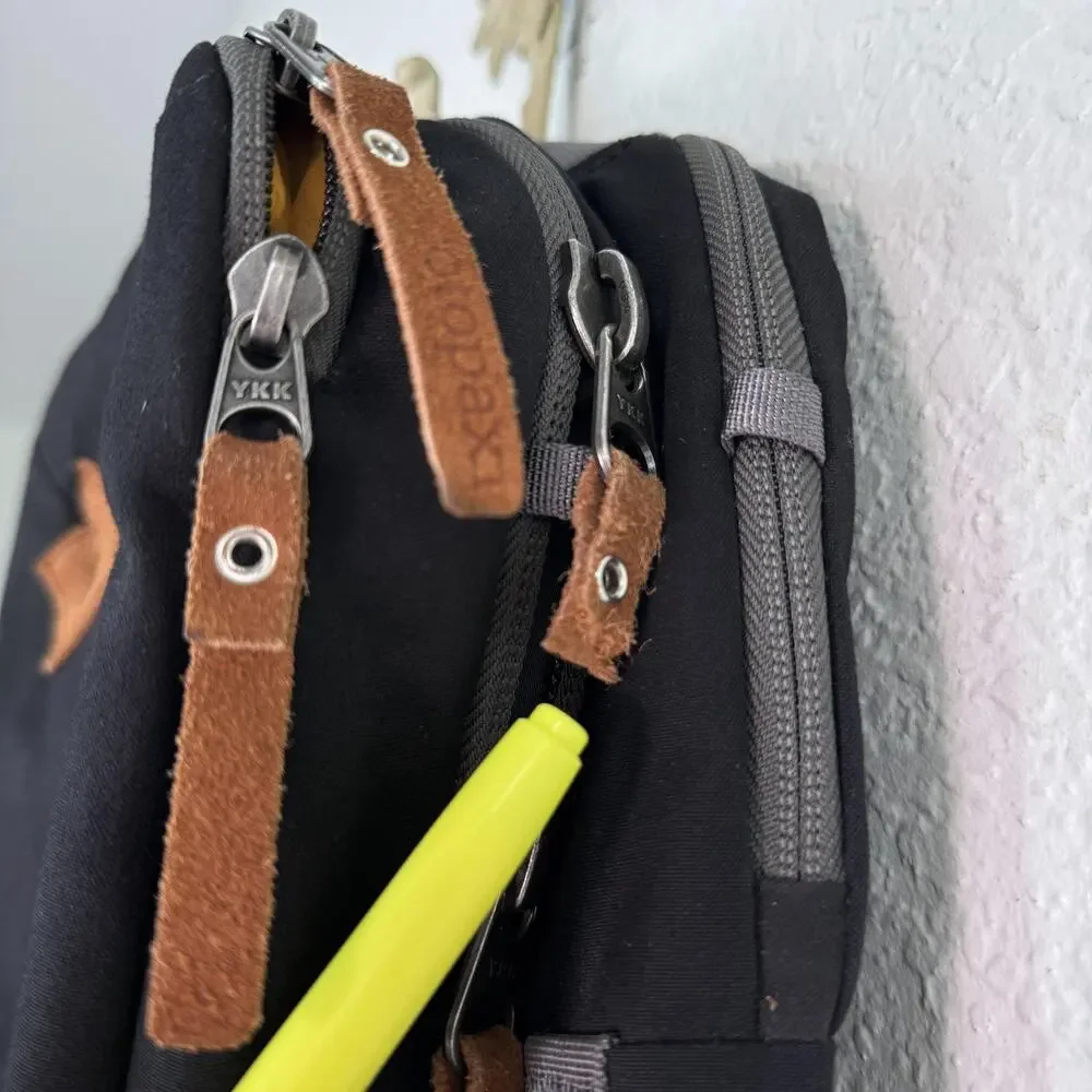 cotopaxi Black Backpack with Brown Accents